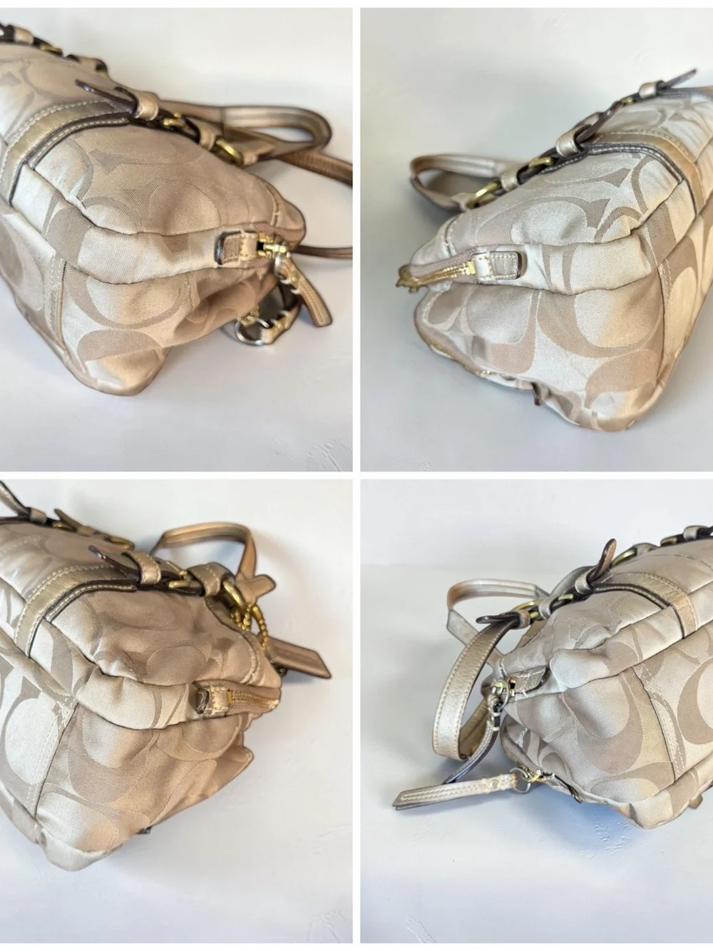 Coach Y2K Sig Bonnie Satchel in Champagne/Gold